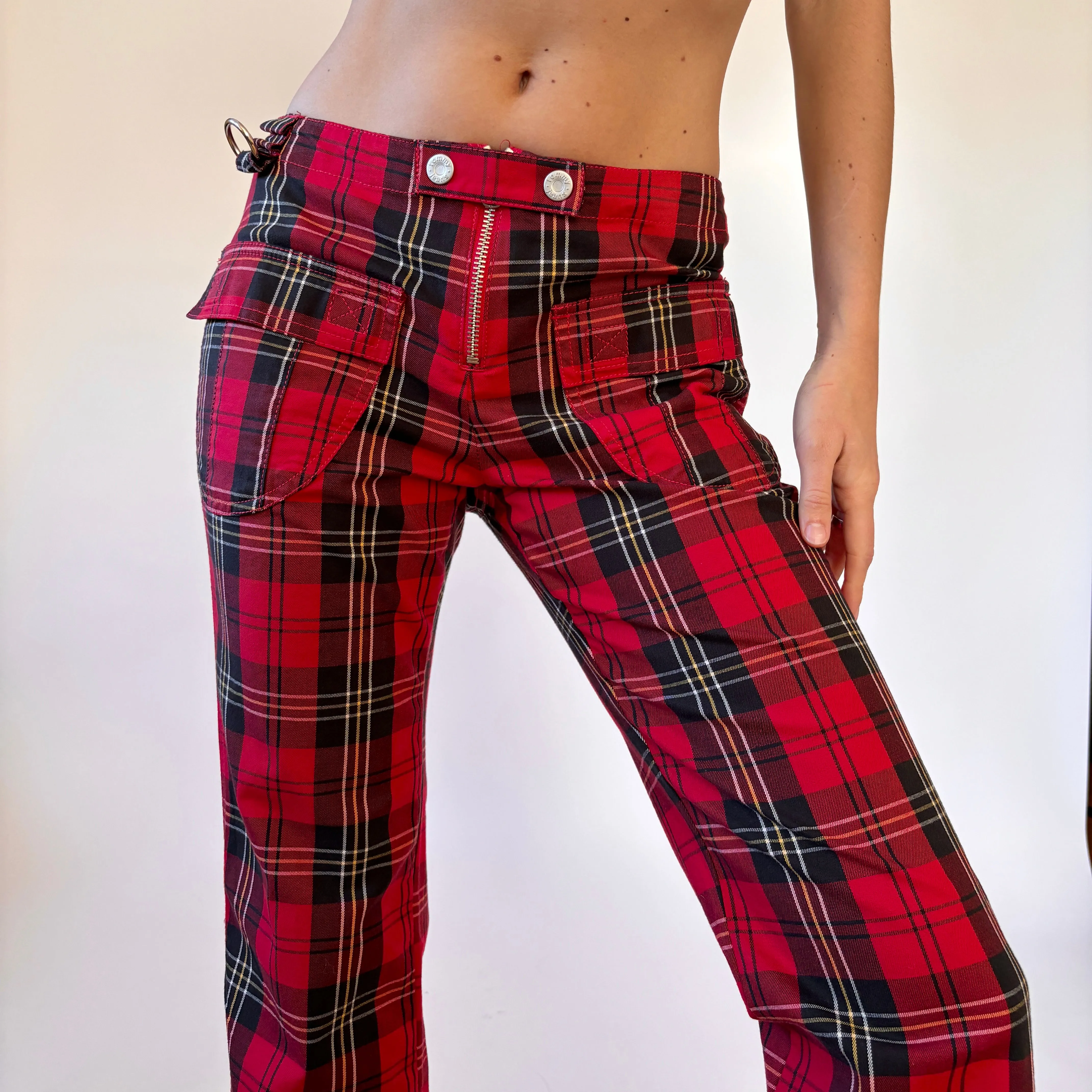 2000s Plaid Tommy Jeans Flares (S)