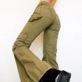 90s Olive Green Cargo Flares