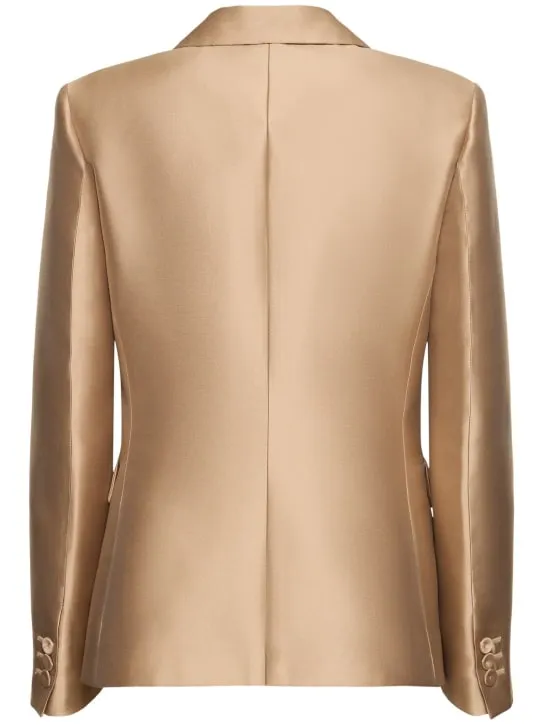 Alberta Ferretti   Tailored satin single breast jacket 