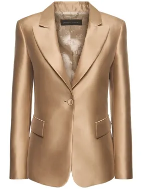 Alberta Ferretti   Tailored satin single breast jacket 