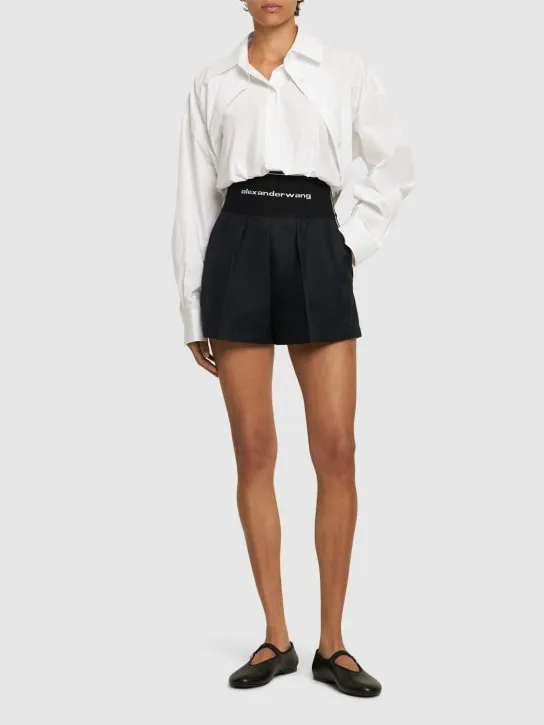 Alexander Wang   Tailored cotton &amp; nylon shorts 