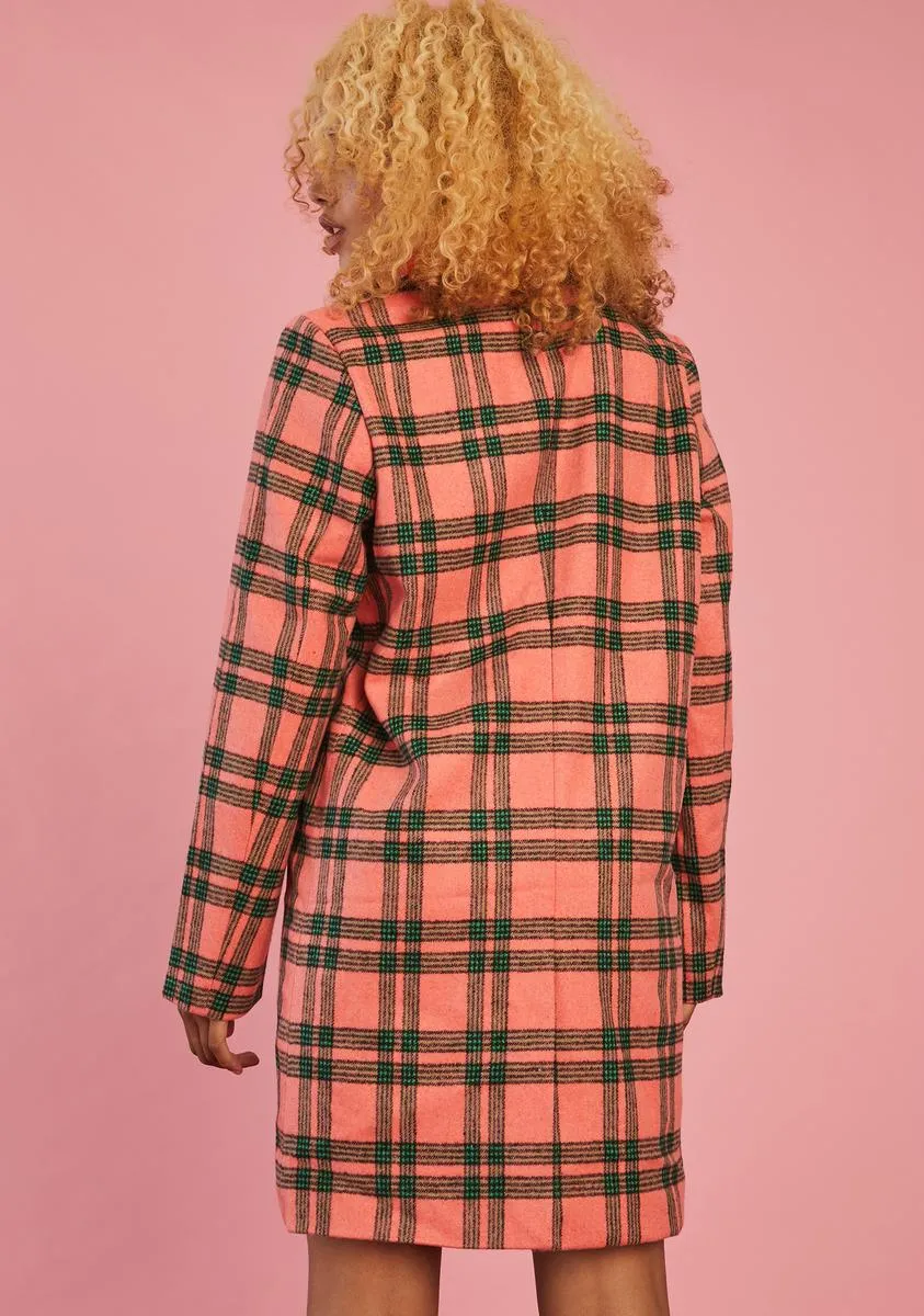 Antique Angel Plaid Peacoat