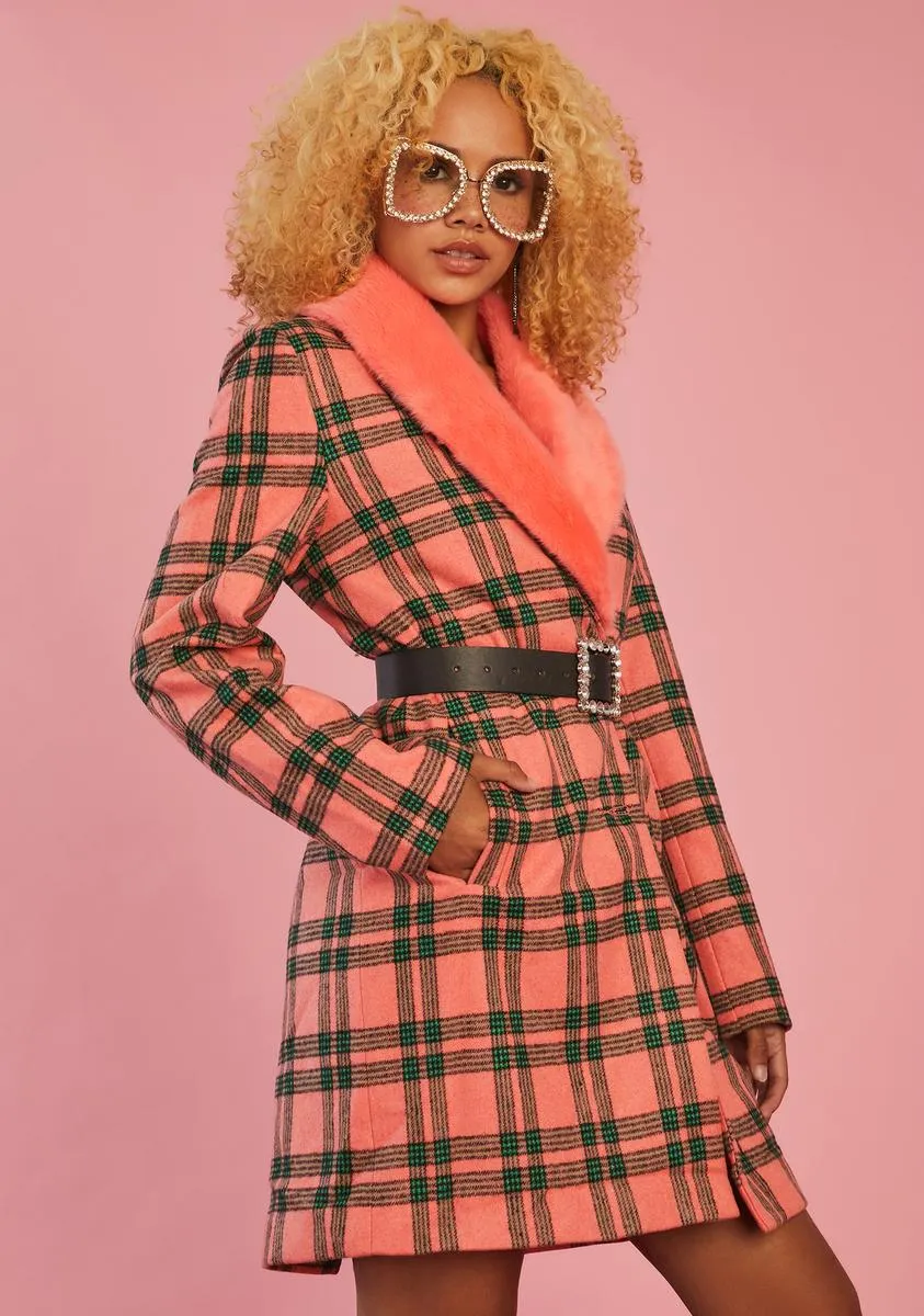 Antique Angel Plaid Peacoat