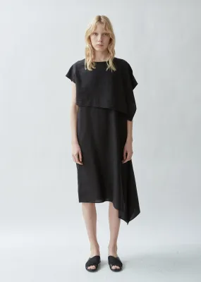 Asymmetrical Sleeveless Cape Dress