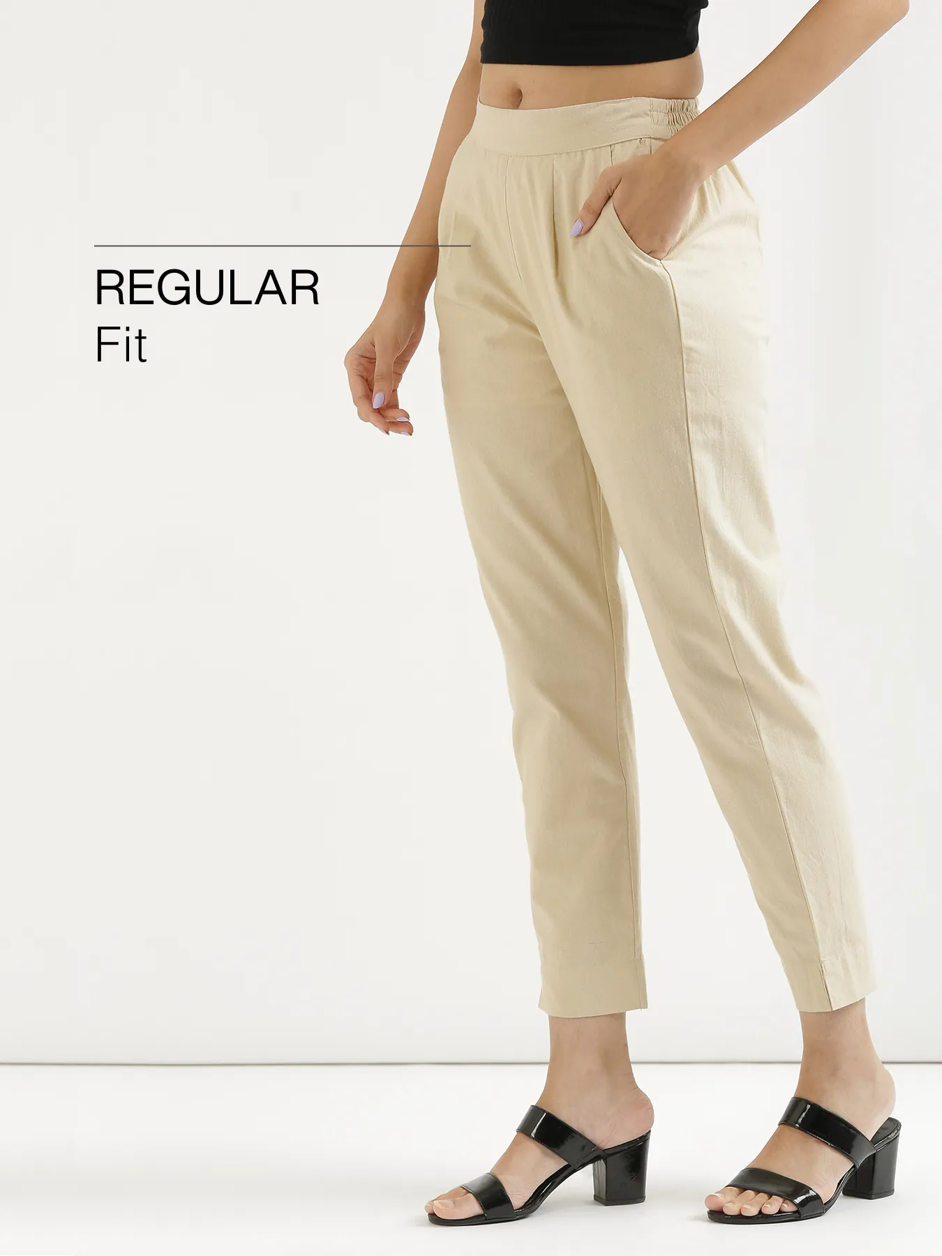 Beige 100% Cotton - Everyday Pants