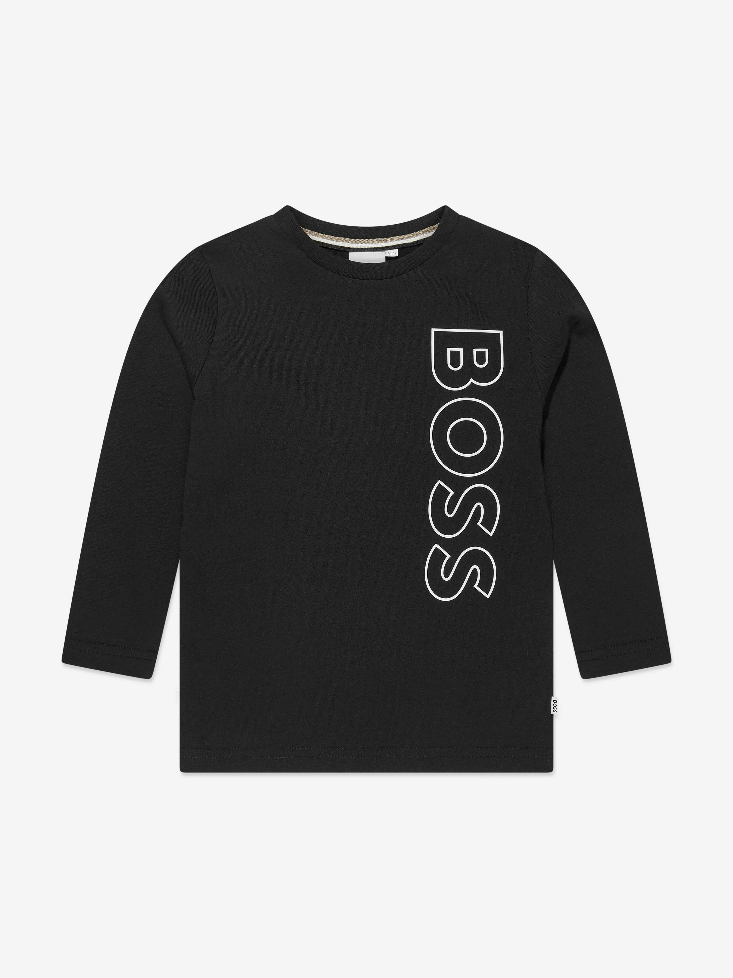 BOSS Boys Long Sleeve T-Shirt in Black