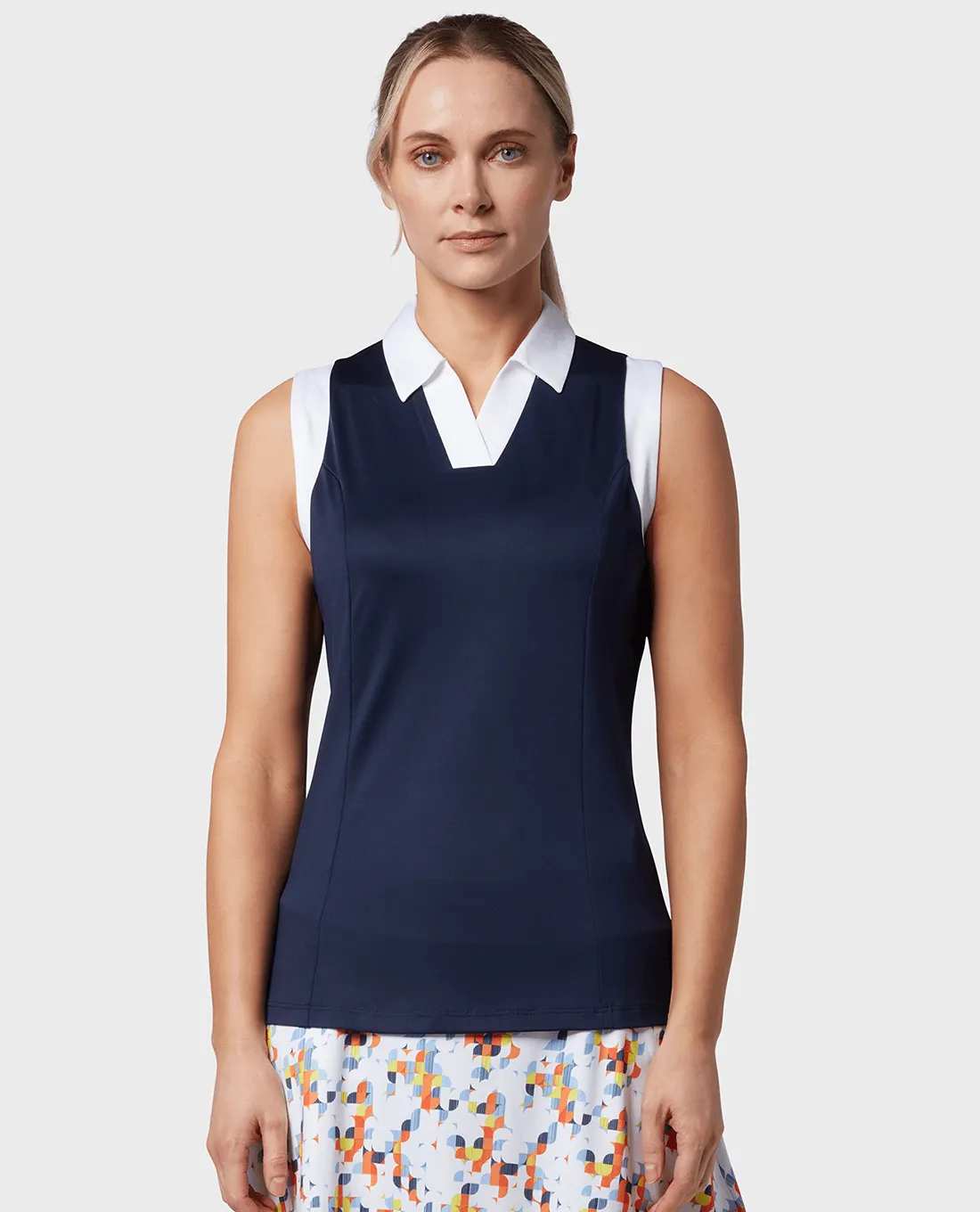 CALLAWAY Sleeveless Block Polo CGKSD034 Peacoat Navy