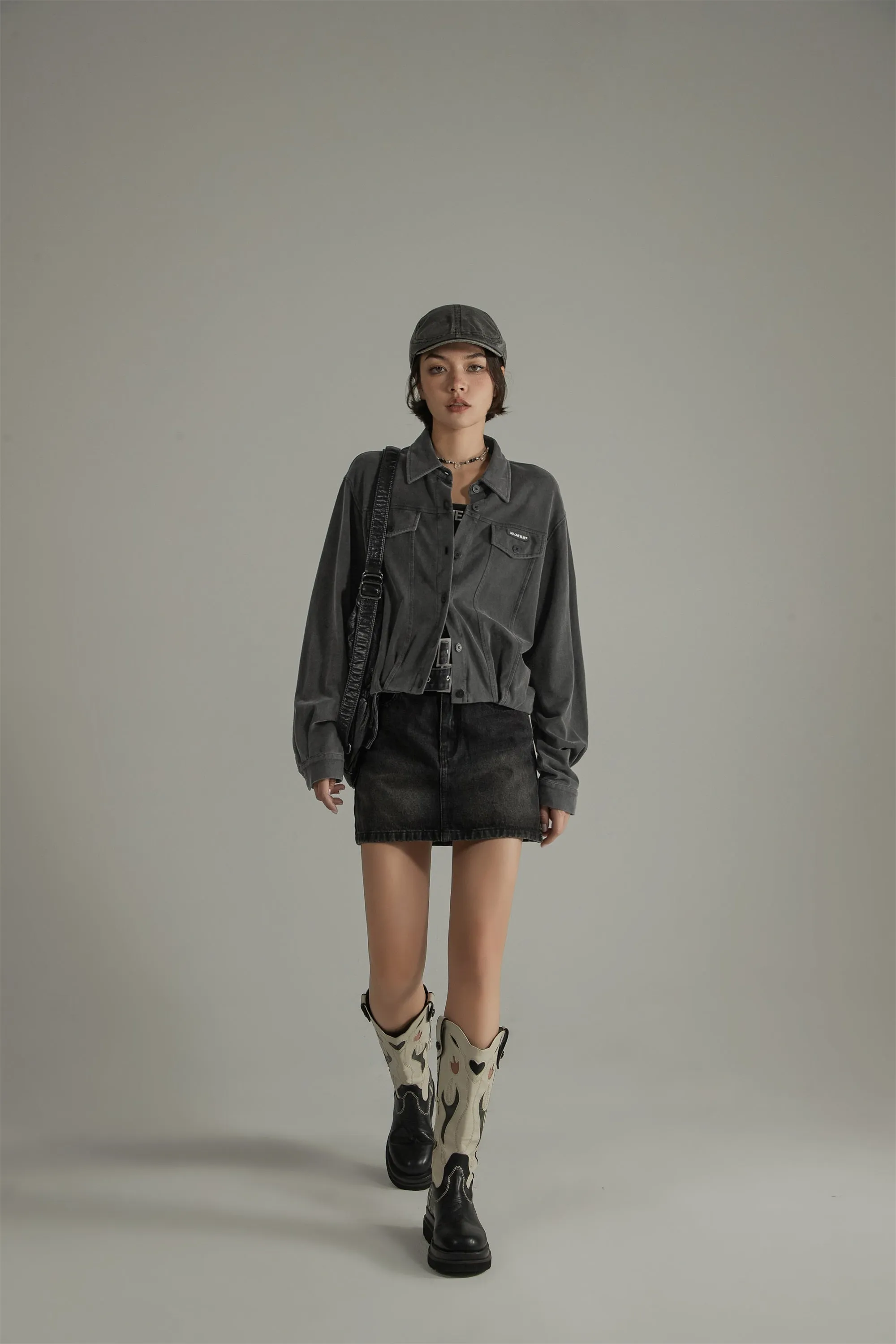 Charcoal Cropped Shacket