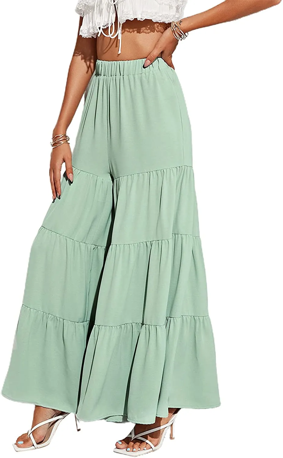 Chic Yellow Wide Leg Palazzo Pants