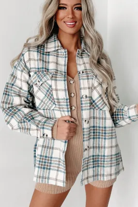 Counting On It Plaid Shacket (Blue)