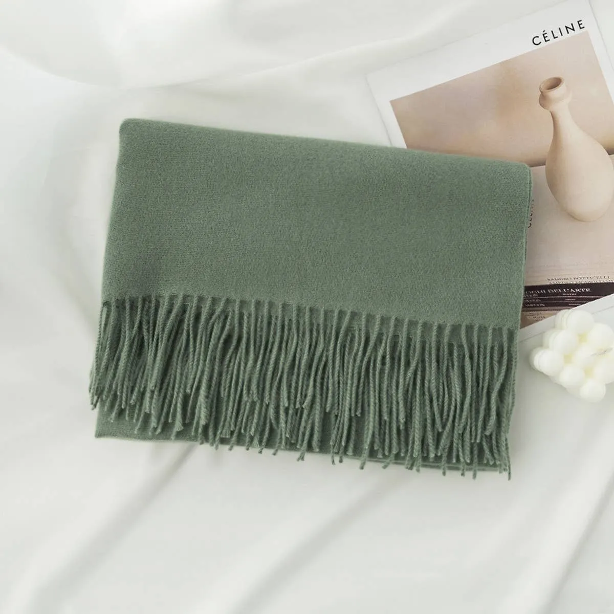 Dark Green Long Scarf