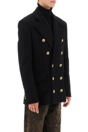 double-breasted wool peacoat