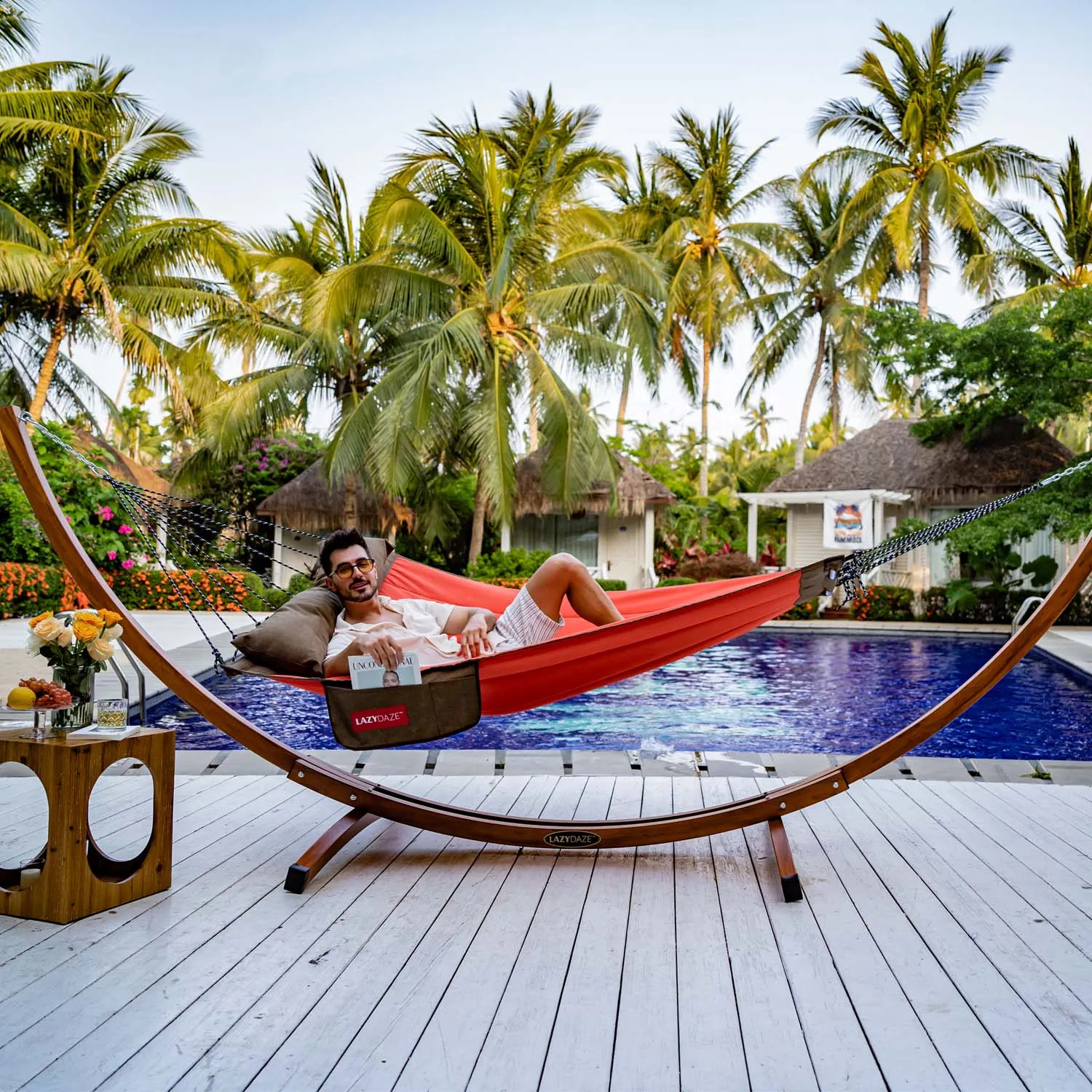 Double Hammock with Curved Spreader Bar