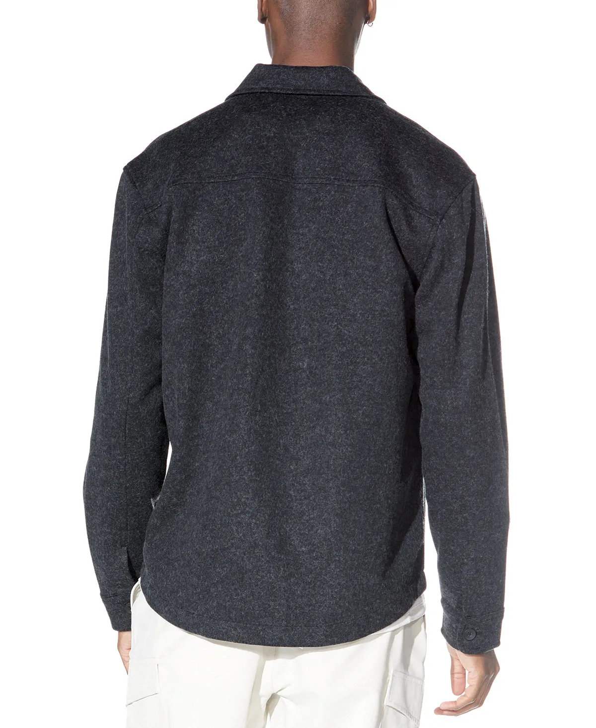 Durbin Relaxed Fit Shirt Jacket (Heather Black)