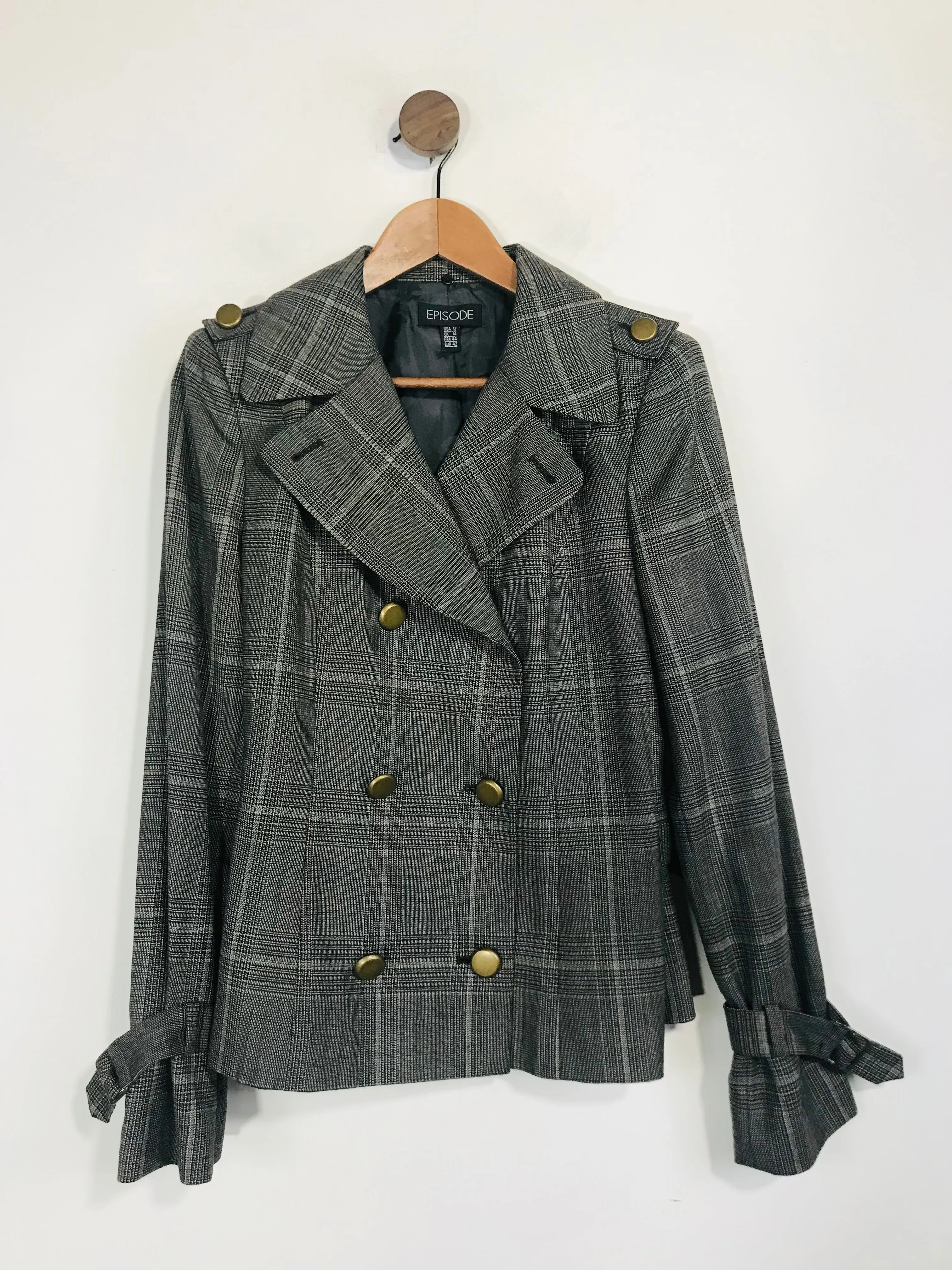 Episode Women's Check Blazer Jacket | UK14 | Grey