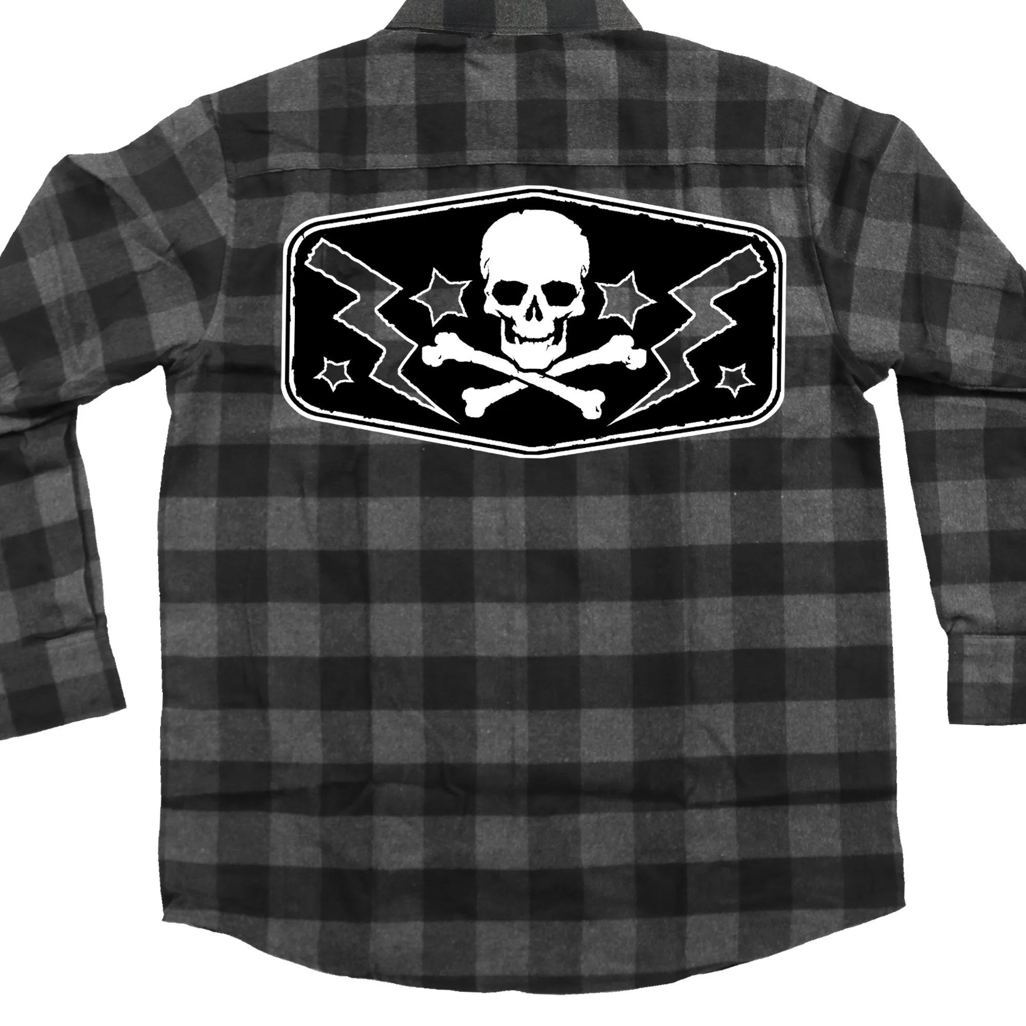 FLANNEL SKULL BOLTS LONG SLEEVE MEN'S SHIRT