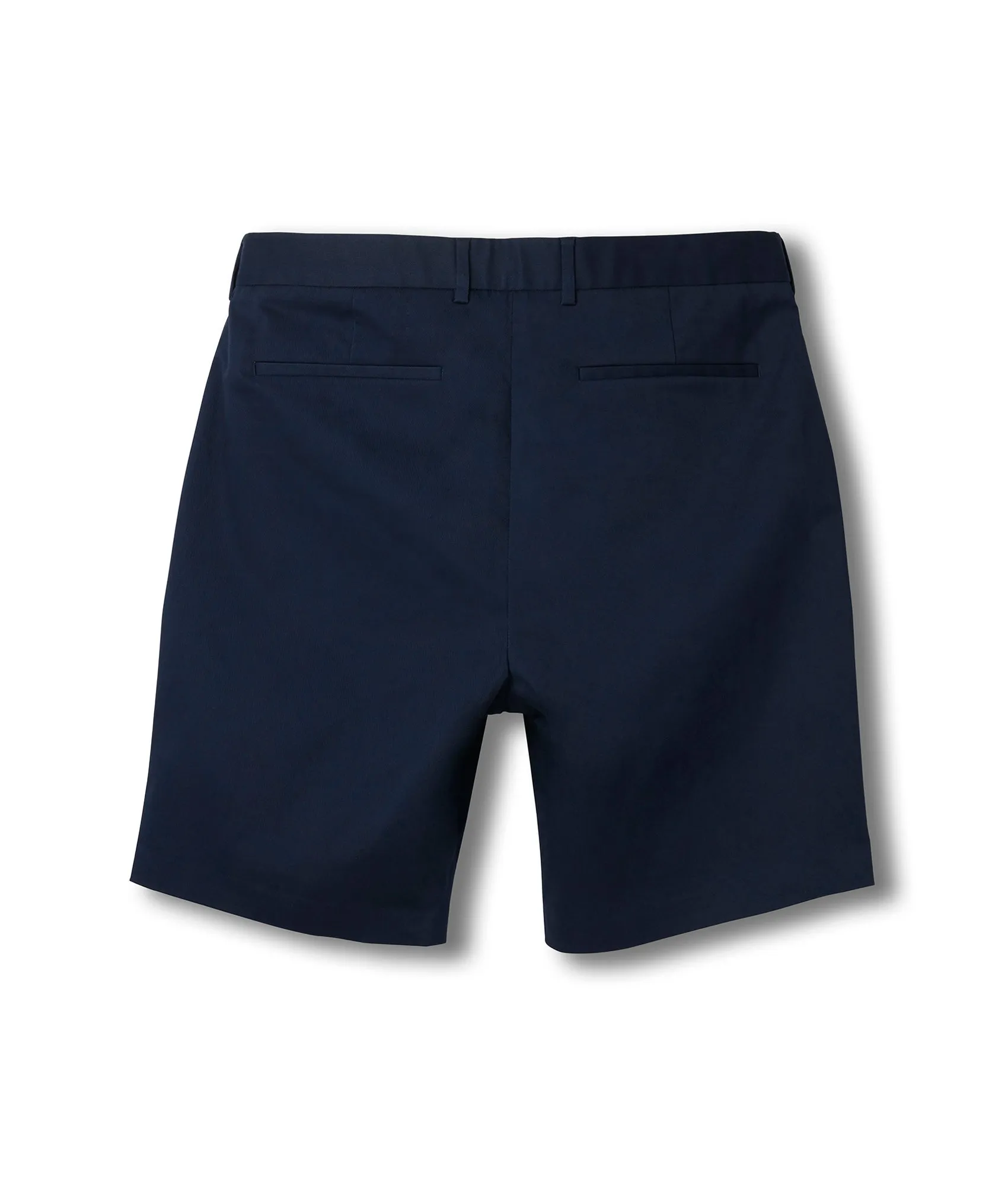 Flat Front 'Fordham' Easy-Care Chino Twill Short with Magnetic Closures - Navy