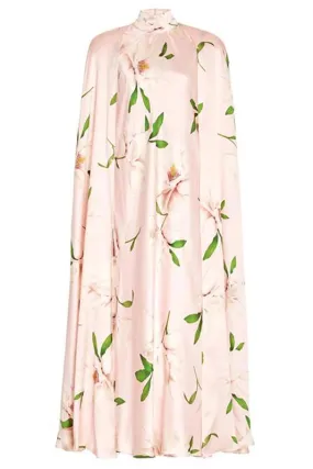 Floral Printed Cape Dress