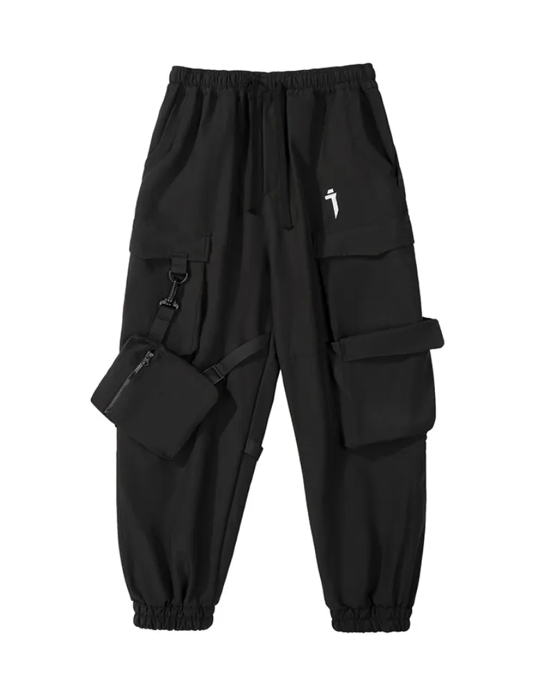 Functional Ribbon Multi-Pocket Cargo Pants