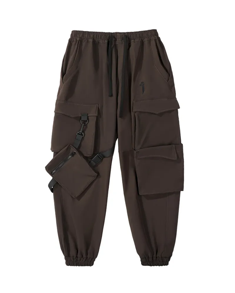 Functional Ribbon Multi-Pocket Cargo Pants