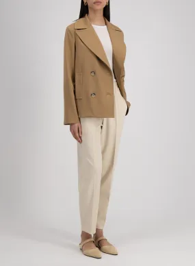 Harris Wharf Peacoat in Tan