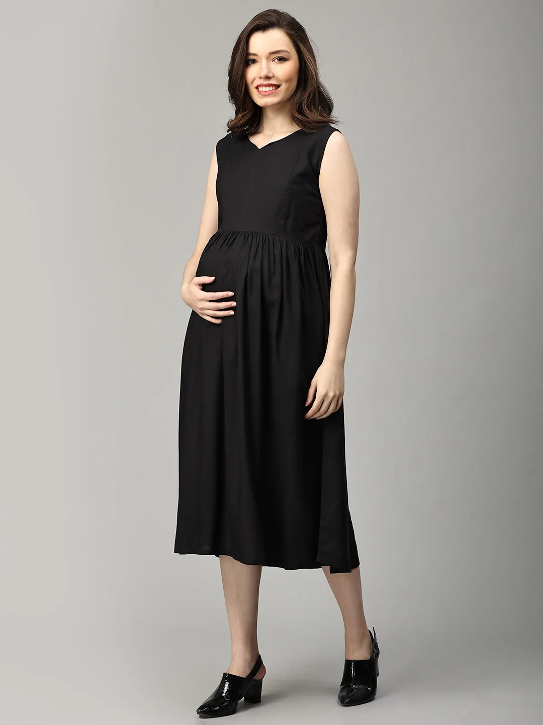 Hazelnut Harmony Maternity and Nursing Shacket Dress Set