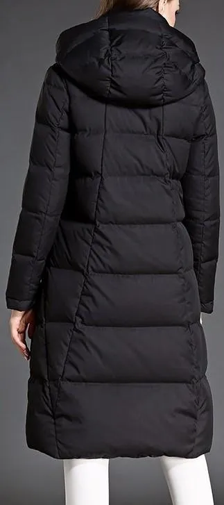 Hooded Black Puffer Down Coat