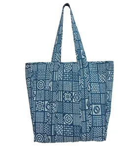 Indigo Quilted Tote Bag