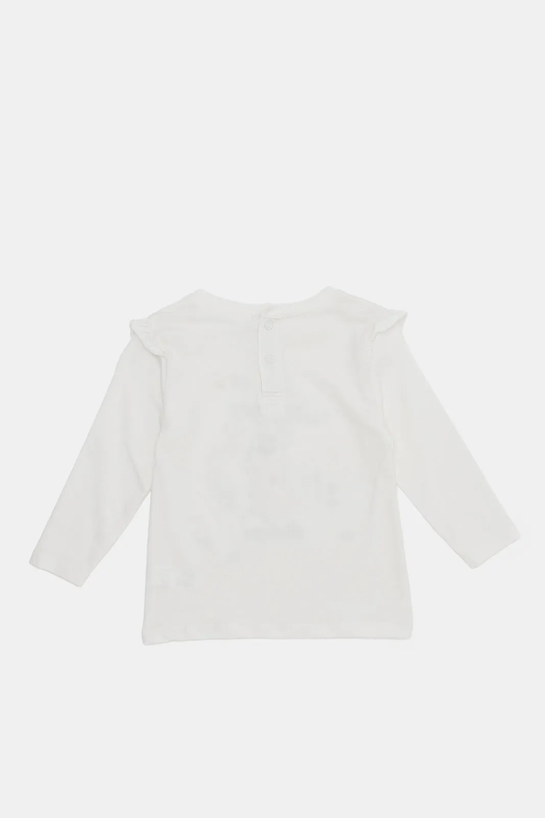 Infant Girls White Frilled T-Shirt