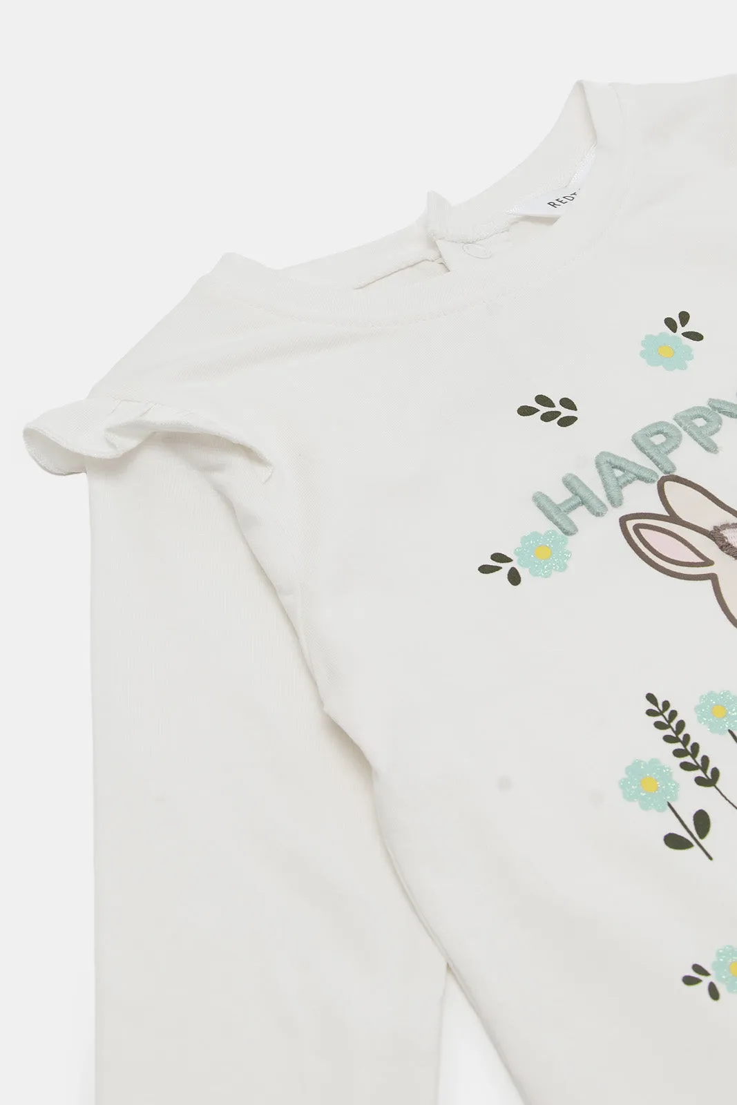 Infant Girls White Frilled T-Shirt