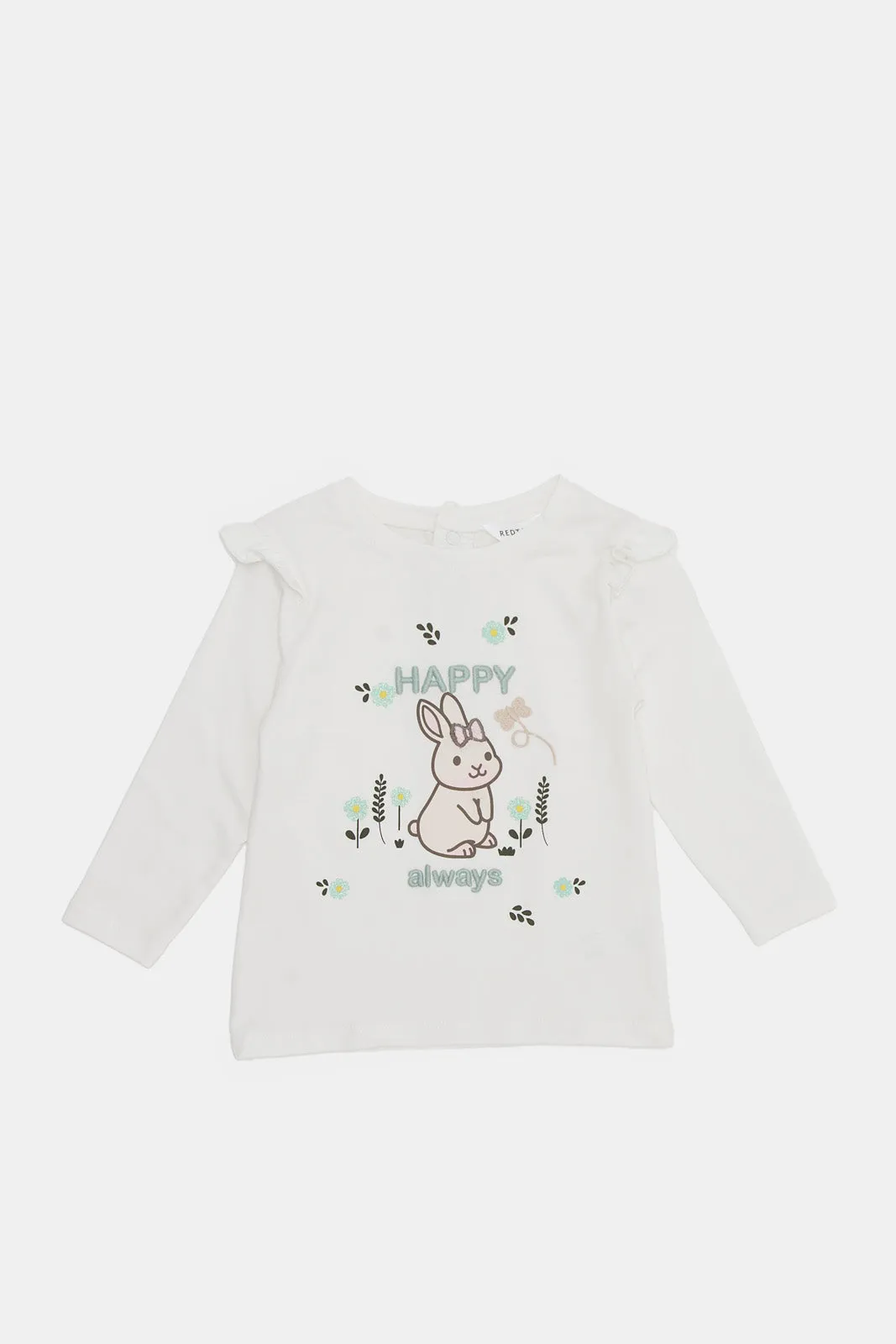 Infant Girls White Frilled T-Shirt