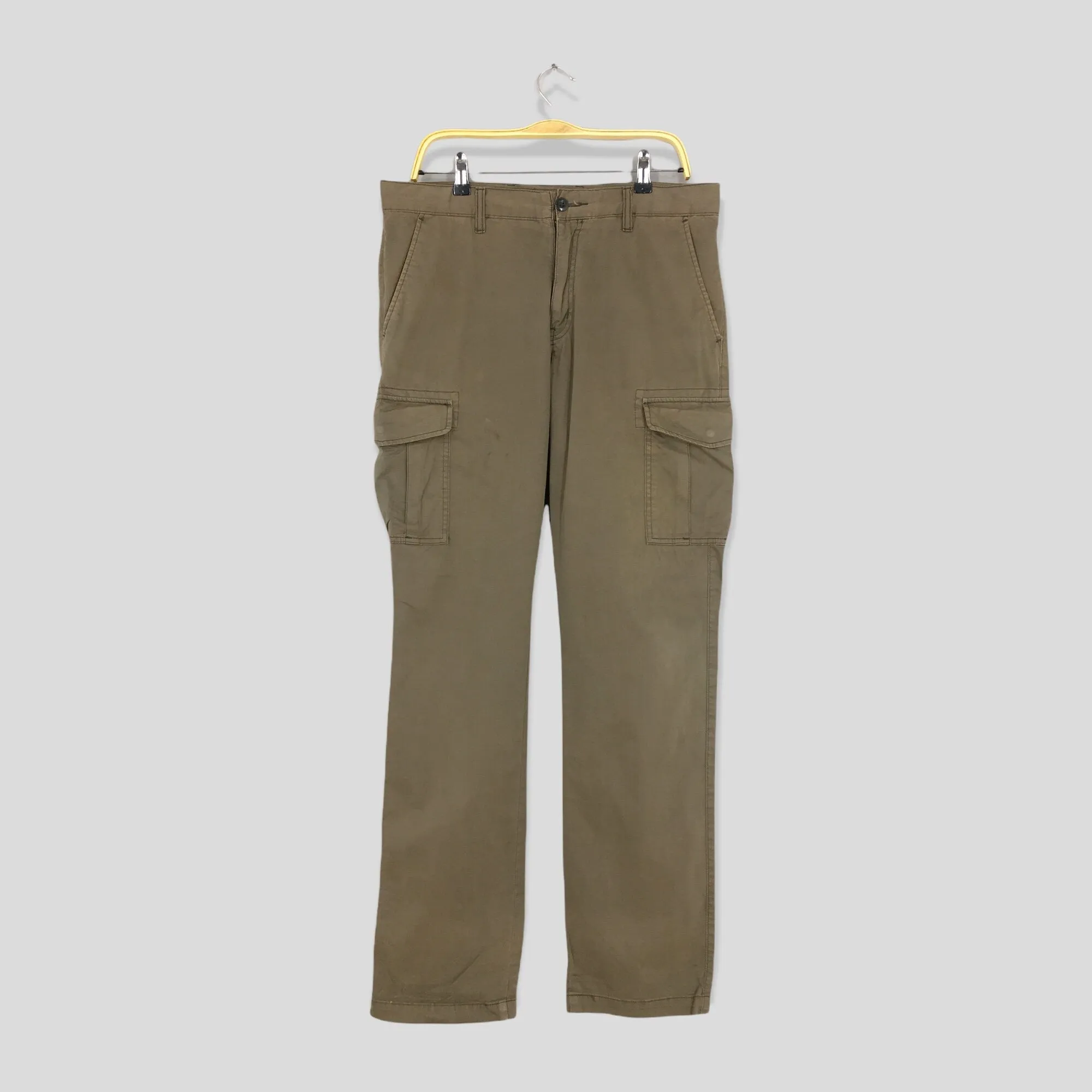 Japanese Cargo Pants Brown Straight Cut Pants Size 34x33