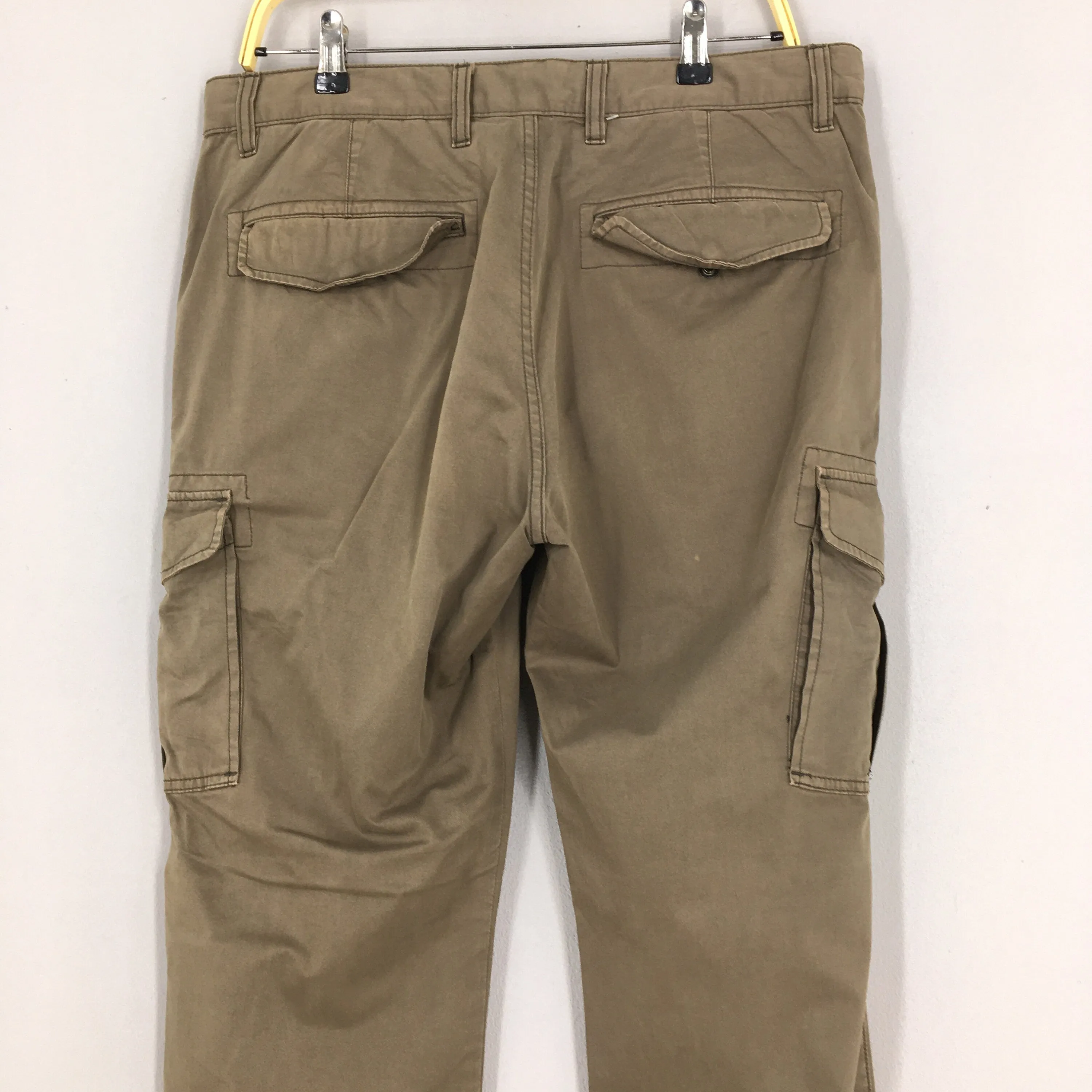 Japanese Cargo Pants Brown Straight Cut Pants Size 34x33