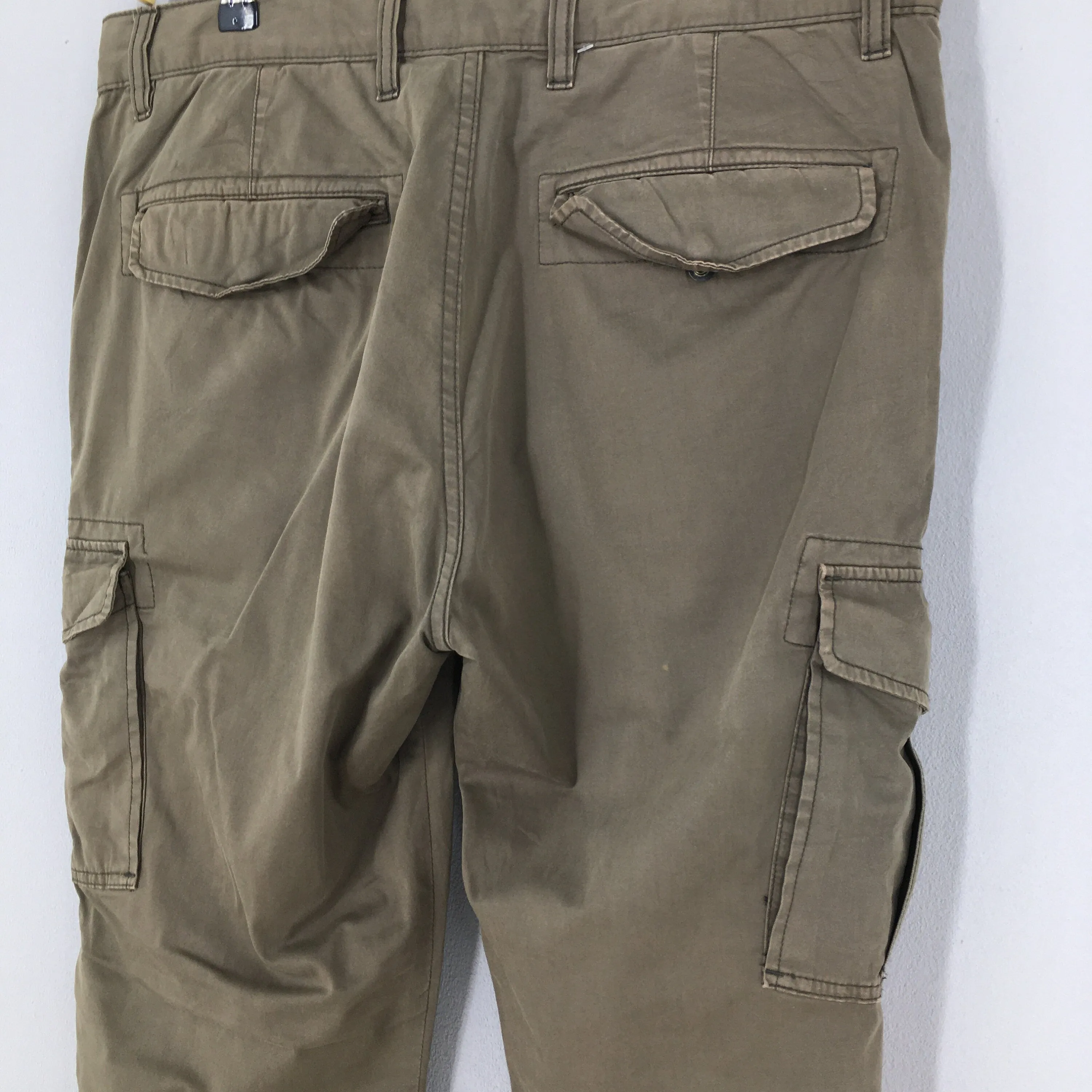 Japanese Cargo Pants Brown Straight Cut Pants Size 34x33