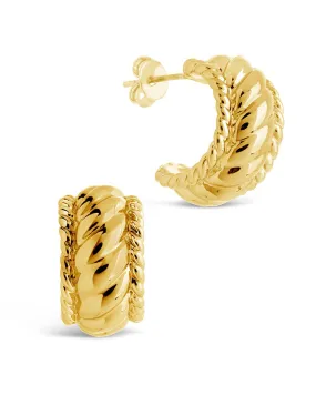 Kalina Quilted Huggie Hoop Earrings