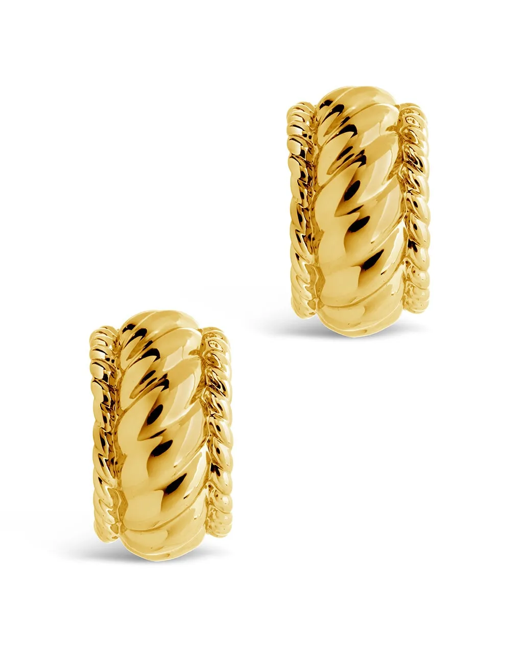 Kalina Quilted Huggie Hoop Earrings