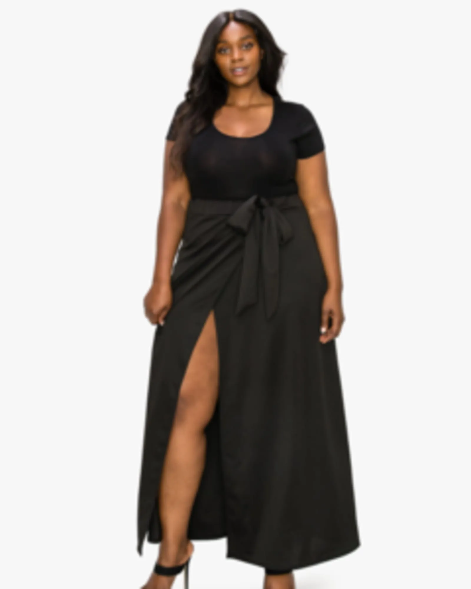 Kelsey Wrap Maxi Skirt | Black