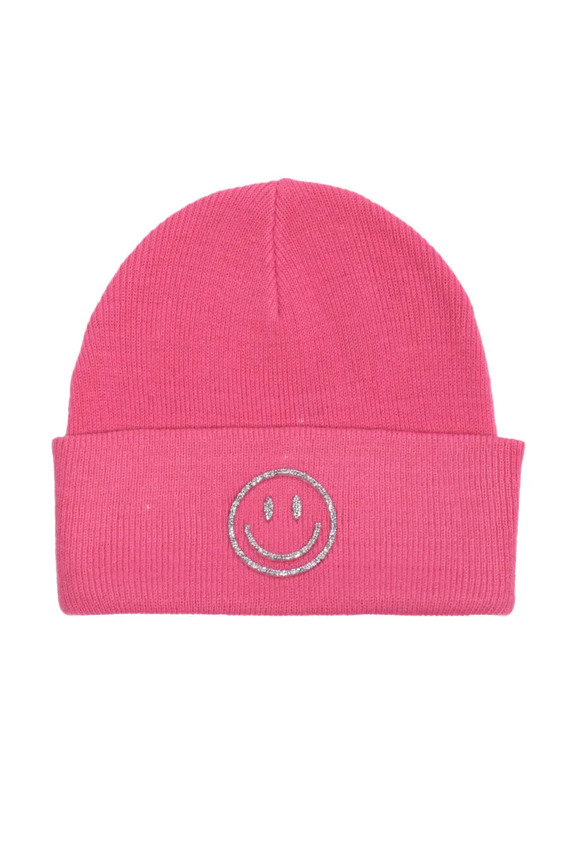 LBB3262 - Bling Smiley Face Beanie