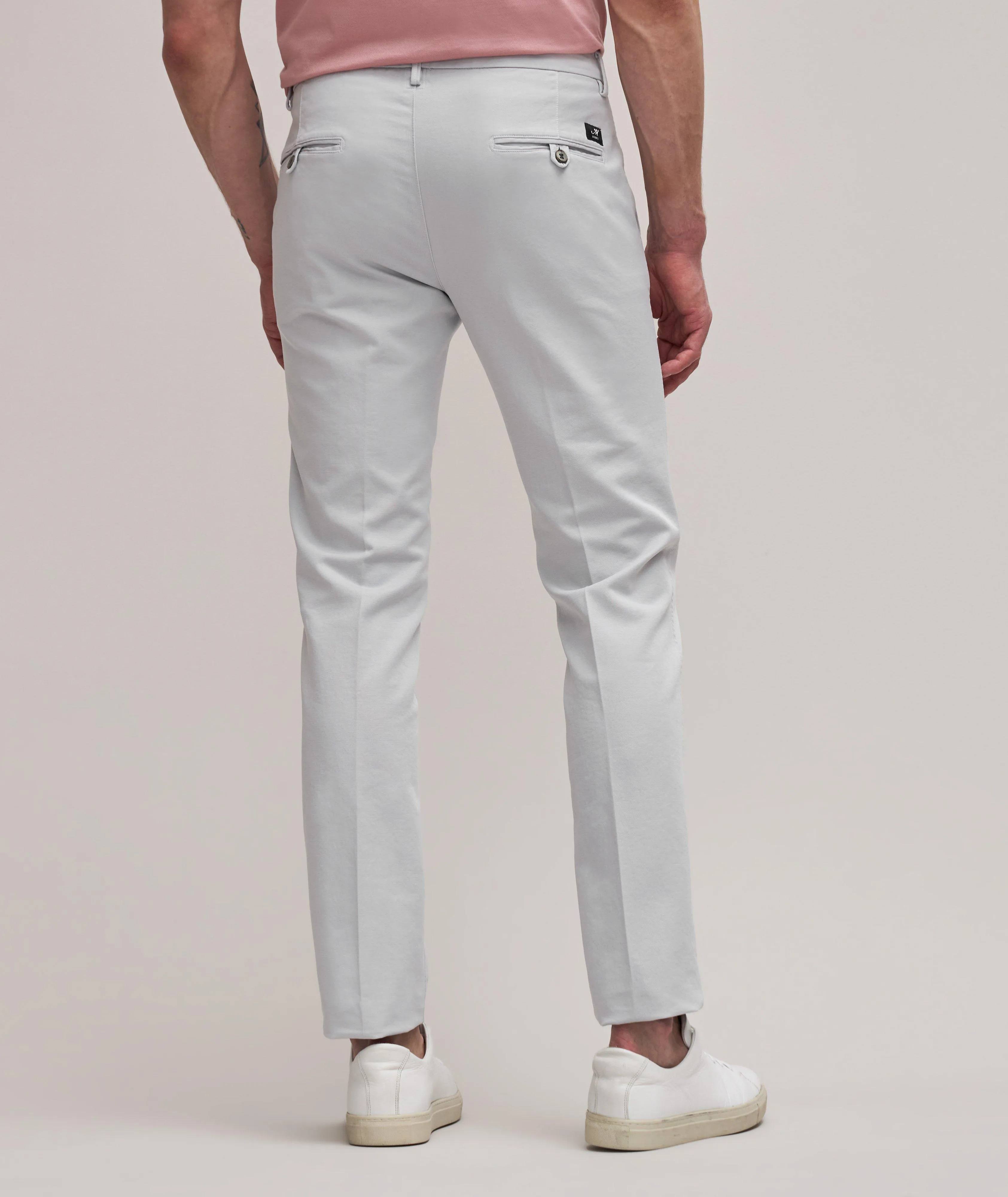 Light Gray Chino Gaberdine Stretch Slim Fit Pants - Mason's