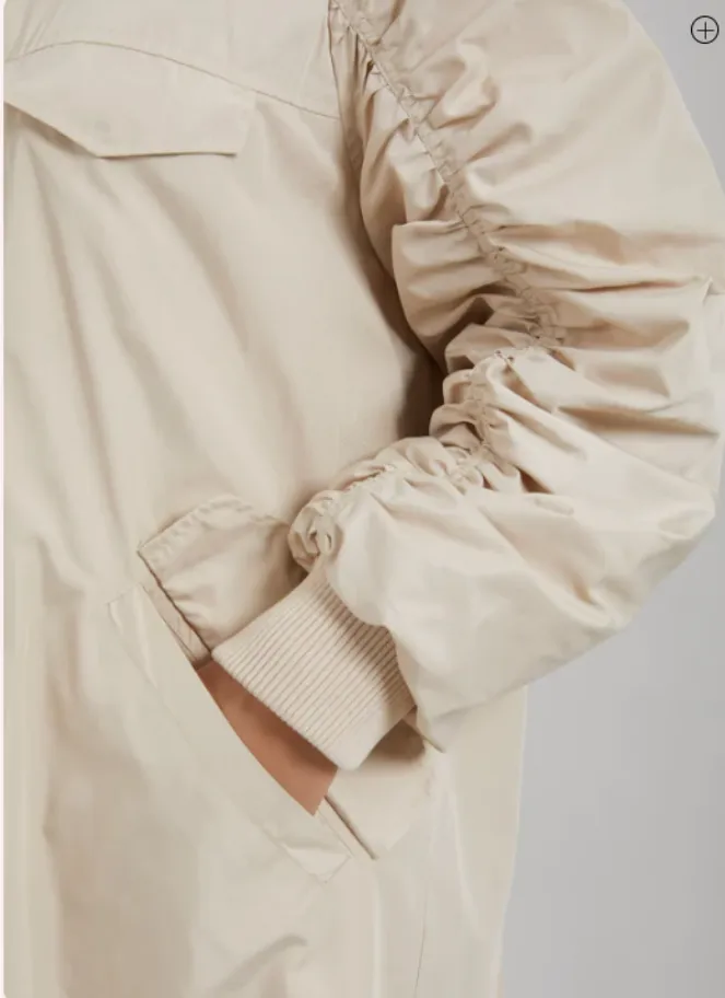 Long Bomber Jacket in Creme by Coster