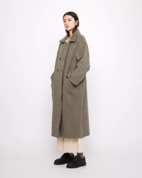 Long Wool Peacoat - FW24 - Olive Gray