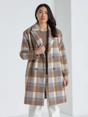 Marco Polo Brushed Stripe Coat - Rich Stripe