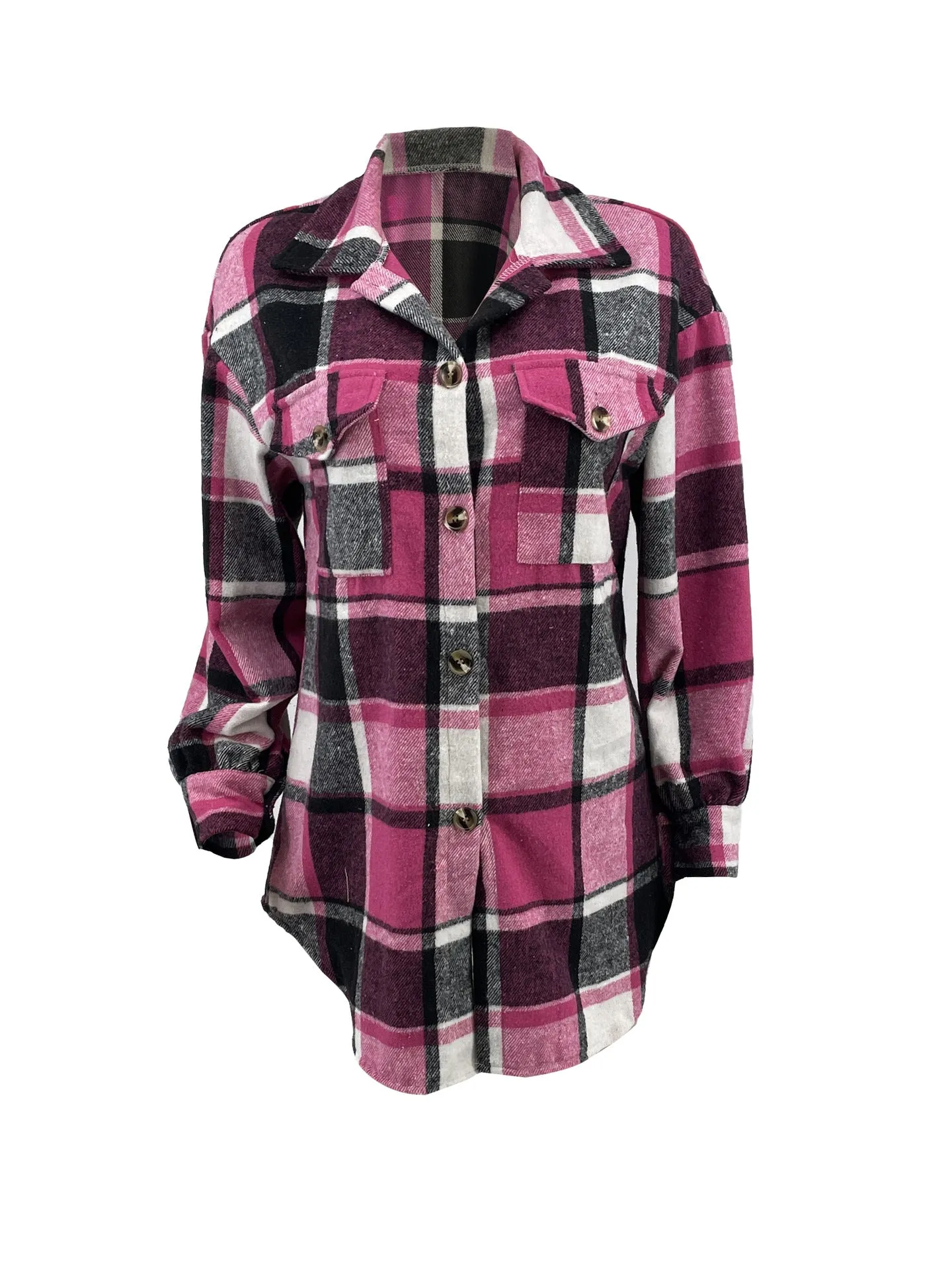 MB FASHION LONG SLEEVE FLANNEL BUTTON UP COAT 370LY