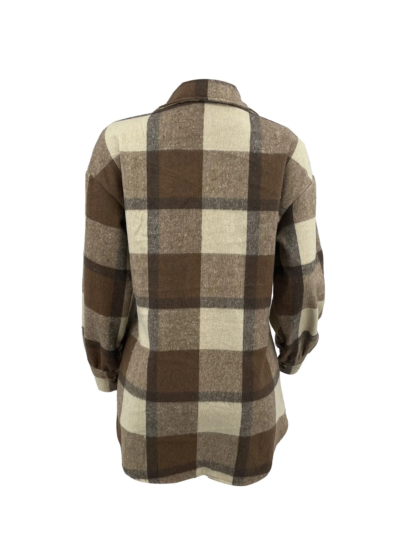 MB FASHION LONG SLEEVE FLANNEL BUTTON UP COAT 370LY