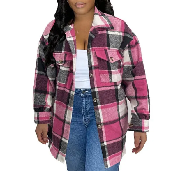 MB FASHION LONG SLEEVE FLANNEL BUTTON UP COAT 370LY