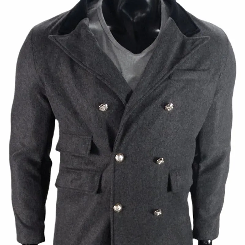 Men's Casual Colorblock Mid-length Coat 47309055X