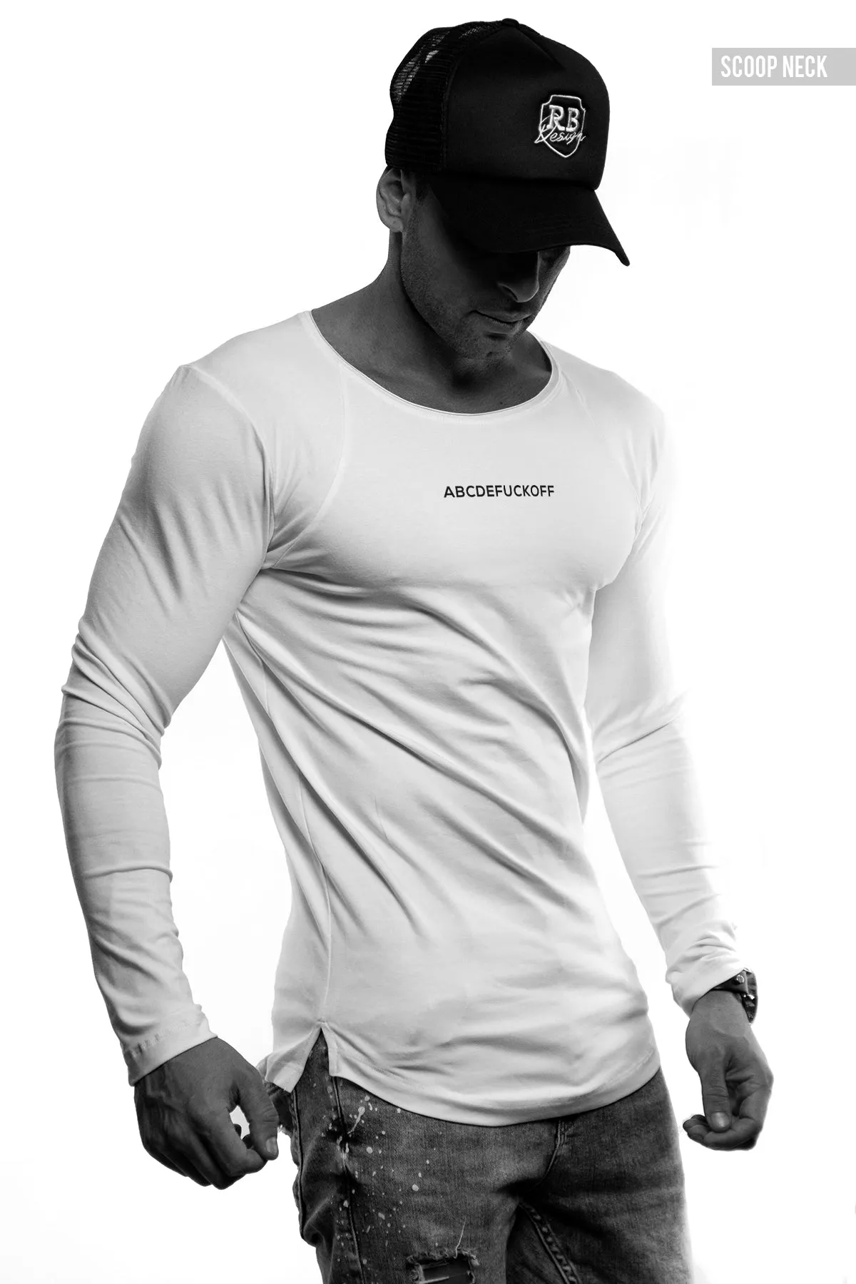 Mens Long Sleeve T-shirt "ABCDEFUCKOFF" MD943