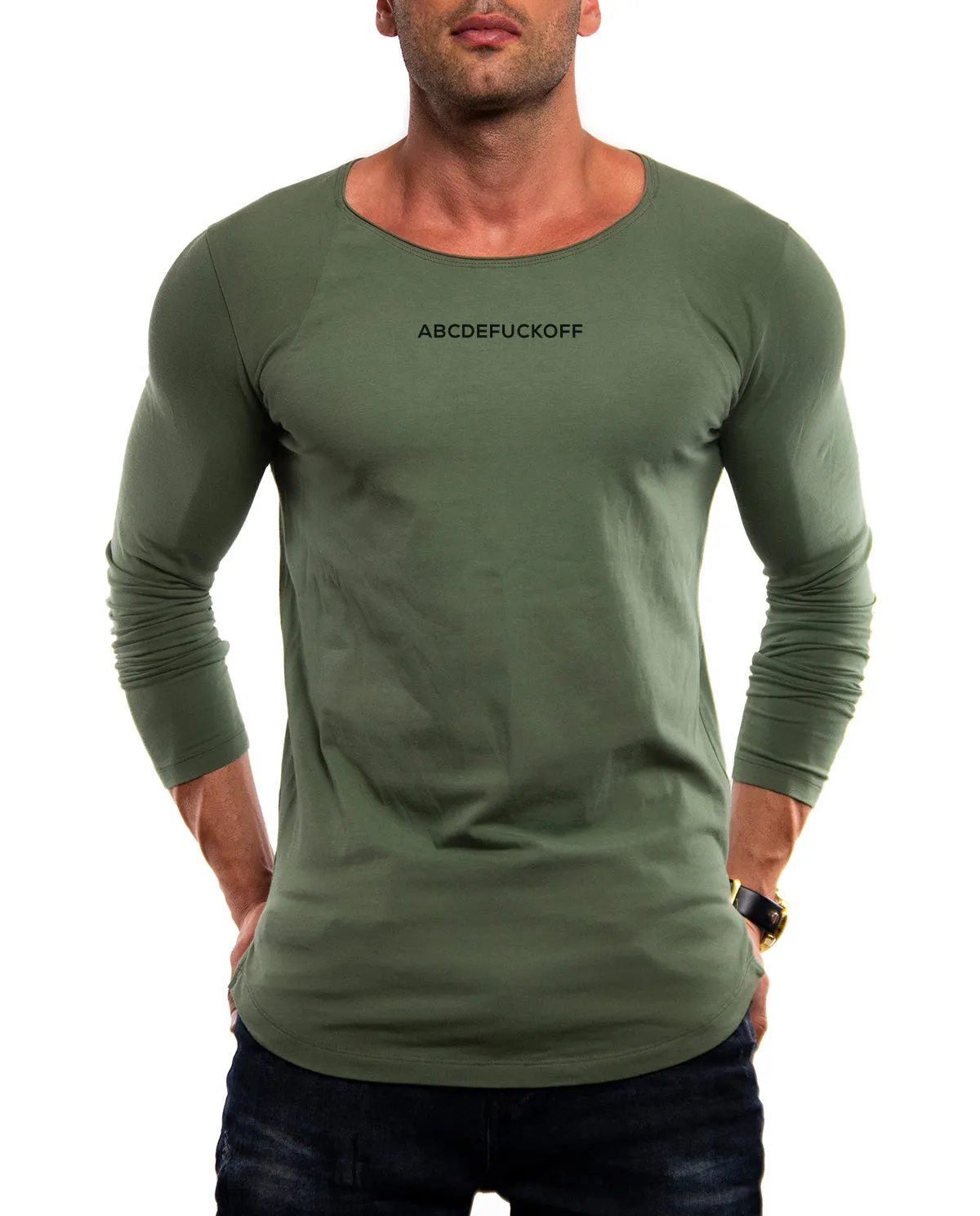 Mens Long Sleeve T-shirt "ABCDEFUCKOFF" MD943