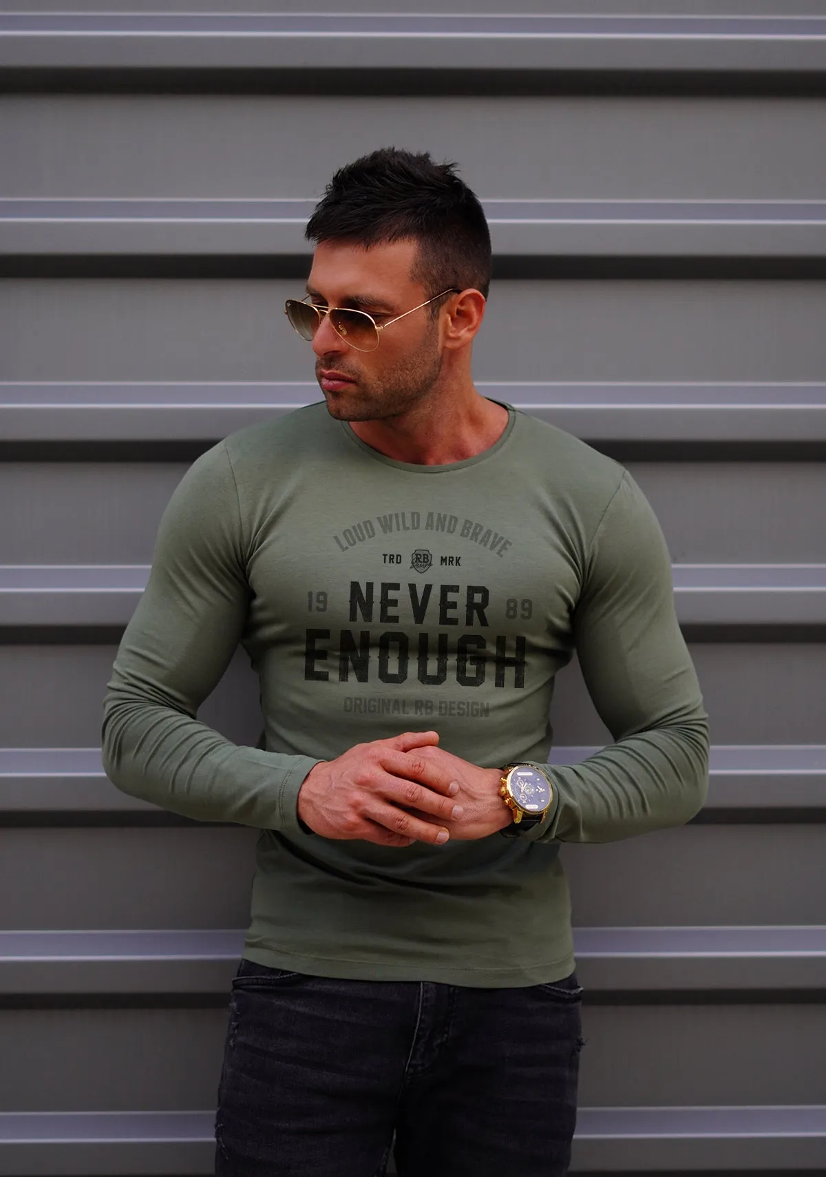 Mens Long Sleeve T-shirt "Never Enough" MD981