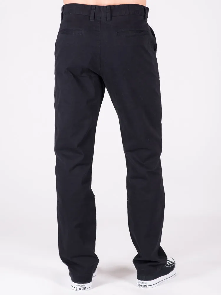 MENS RELAXED CHINO PANTS - BLACK - CLEARANCE